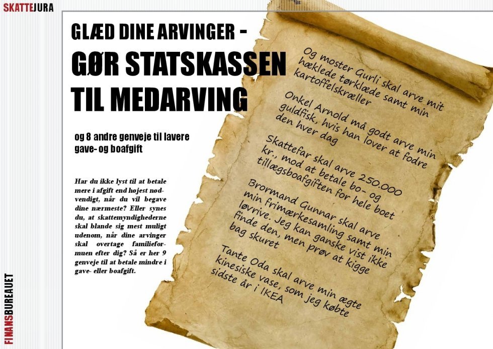 Gør staten til medarving og spar penge