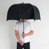 The "Polite Umbrella": Vi kender det alle sammen. En gåtur ned af en gågade en lørdag formiddag i regnvejr, bliver hurtig en overlevelseskamp, hvor man hvert sekund skal vare sig for ikke at blive spiddet af en spidserne på horden af paraplyer. Som beskyttelse af sig selv - og som en høflighed over andre - kan man nu købe sig The "Polite Umbrella", hvor spidserne kan trækkes ned når man passerer andre fodgængere.  - Paraplyer - Her er 20 dry-tech